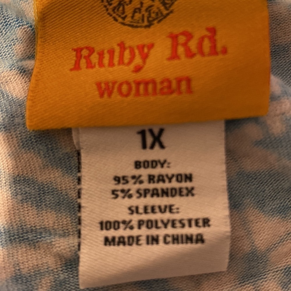 L womens Ruby Rd casual bat sleeve stretch plus size top 1X. Nice condition - Picture 5 of 5
